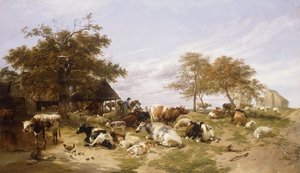 Ein Milchbauernhof in den Marschen, Ostkent, 1859