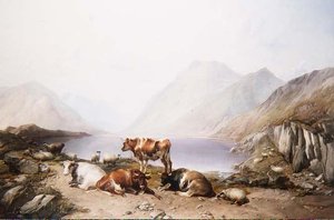 Eine Rast auf der Wanderung, Loch Etive von Thomas Sidney Cooper