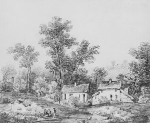 Bauernhoflandschaft (aus dem McGuire Scrapbook) von Thomas Sidney Cooper