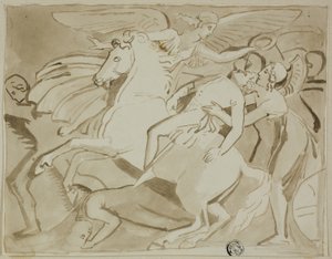 Engel legt Kranz auf den Kopf eines sterbenden Soldaten von Thomas Stothard