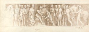 Entwurf für die große Treppe, Buckingham Palace, das Zentrum & 2d von Thomas Stothard