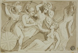 Kriegerinnen kommen Britannia zu Hilfe von Thomas Stothard