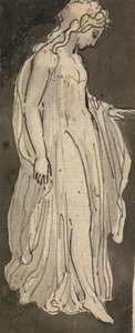 Mädchen, Ganzfigur, nach rechts gewandt