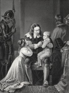 König Karl I. von England verabschiedet sich vor seiner Hinrichtung von seinen Kindern, graviert von A.H. Payne von Thomas Stothard