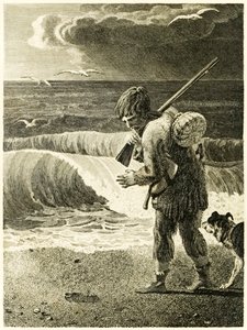 Robinson Crusoe entdeckt den Abdruck eines menschlichen Fußes aus 