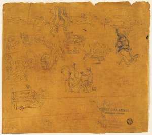Blatt mit Skizzen mythologischer Themen
