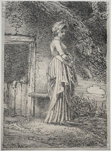 Beispiele der Polyautographie: Der verlorene Apfel, 1803 von Thomas Stothard