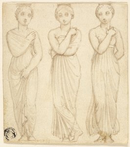 Drei drapierte weibliche Figuren