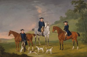John Corbet, Sir Robert Leighton und John Kynaston mit ihren Pferden und Hunden von Thomas Stringer