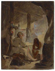 Robinson Crusoe und Freitag in der Höhle von Thomas Sully