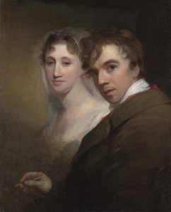 Selbstporträt des Künstlers, der seine Frau malt, ca. 1810 von Thomas Sully