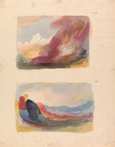Zwei Zeichnungen auf einem Blatt: Landschaft - Farbwaschung, Tizian (Nr. 9); Landschaft - Farbwaschung, Rubens (Nr. 10) von Thomas Sully