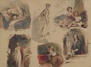 [Ohne Titel] (Sechs Figurenstudien, ca. 1830er Jahre) von Thomas Sully