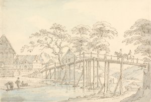 Brücke über den Severn in Newtown, Blick flussaufwärts