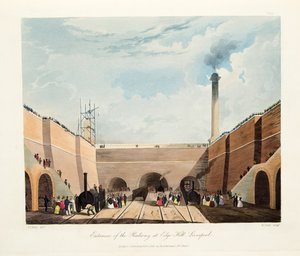 Eingang der Eisenbahn in Edge Hill, Liverpool, 1831 von Thomas Talbot Bury
