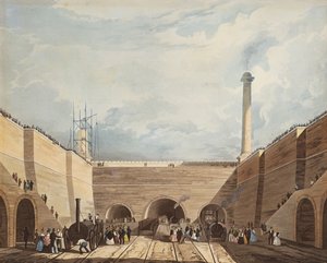 Eingang der Eisenbahn bei Edge Hill, Liverpool, graviert von H. Pyall, 1831