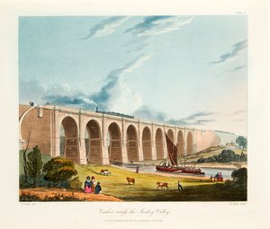 Viadukt über das Sankey-Tal, Warrington, Cheshire, Februar 1831 von Thomas Talbot Bury