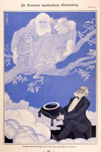 1909 Karikatur Darwin, Affen, Haeckel