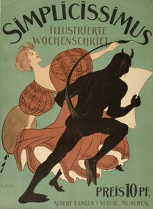 Titelblatt von "Simplicissimus Illustrierte Wochenschrift", 1896 von Thomas Theodor Heine