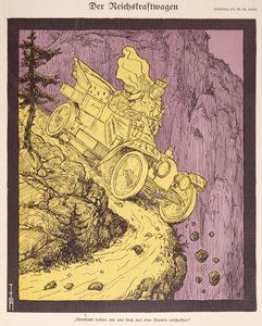 Der Wagen des Deutschen Reiches, gefahren von Wilhelm II. (1859-1941), Illustration vom Titelblatt des 