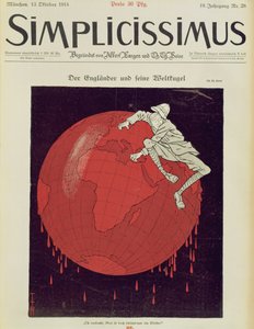 Der Engländer und seine Weltkugel, Titelseite einer deutschen Zeitschrift, 