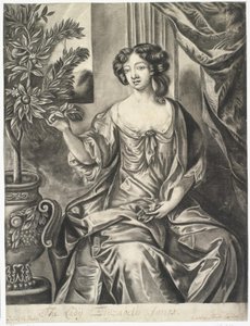 Dame mit Blumentopf; Die Lady Elisabeth Jones nach Sir Peter Lely von Thomas Watson