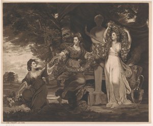 Porträt von Barbara Beresford, Elizabeth Gardiner und Anne Townshend als die drei Grazien
