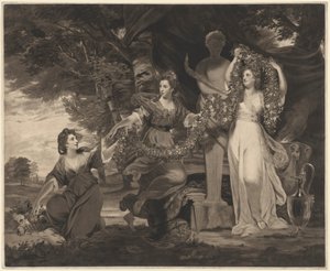 Ein Opfer für Hymen (drei Töchter von Sir William Montgomery) von Thomas Watson after Sir Joshua Reynolds