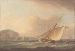 Ein Kutter vor den Needles von Thomas Whitcombe