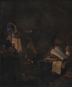Ein Alchemist in seinem Labor von Thomas Wijck