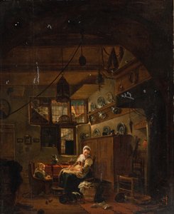 Innenraum eines niederländischen Bauernhauses von Thomas Wijck