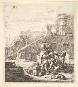 Lazarillo stiehlt Trauben vom armen blinden Bettler von Thomas Wijck