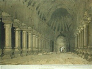 Innenraum eines ausgegrabenen Hindu-Tempels auf der Insel Salsette, Tafel 63 aus 