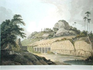 Der Eingang eines ausgegrabenen Hindoo-Tempels in Mavalipuram, Tafel 53 aus 