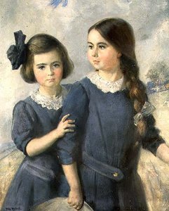 Porträt von Gwynneth und Norah Langton Thompson von Thomas William Roberts