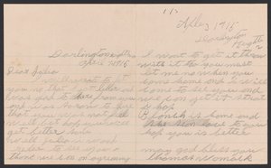 Brief von Thomas Womack an Julia Womack mit Umschlag, 7. April 1915 von Thomas Womack