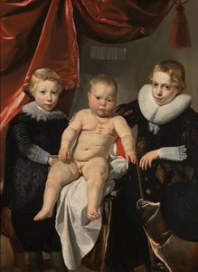 Gruppenporträt von drei Brüdern, namens Hendrick, Johannes und Simon