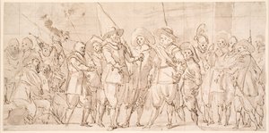 Offiziere und andere Bürgerwehrmänner des III. Bezirks von Amsterdam, unter dem Kommando von Hauptmann Allaert Cloeck und Leutnant Lucas Jacobsz Rotgans
