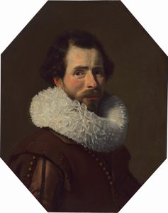 Porträt eines Gentlemans mit aufwendigem Kragen von Thomas de Keyser