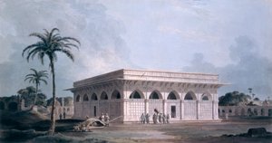 Chaunsath Khamba, Nizamuddin, Neu-Delhi (farbige Aquatinta) von Thomas und William Daniell