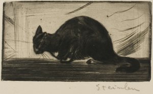 Katze, die ihren Rücken krümmt von Théophile Alexandre Pierre Steinlen