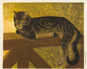 Sommer: Katze auf einer Balustrade von Théophile Alexandre Pierre Steinlen