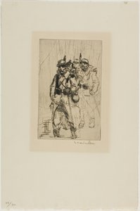 Drei Soldaten beim Gehen von Théophile Alexandre Pierre Steinlen