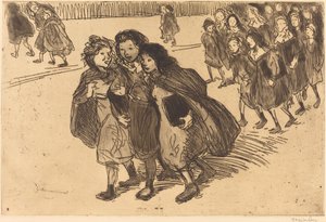 Mädchen kommen aus der Schule von Théophile Alexandre Steinlen