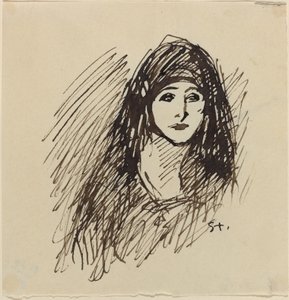 Porträt der Frau des Künstlers, spätes 19. - frühes 20. Jahrhundert von Théophile Alexandre Steinlen