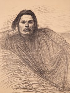 Porträt des Autors Maxim Gorki 1868-1939, ca. 1894