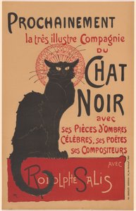 Prochainement la très illustre Compagnie du Chat Noir Poster für die Gesellschaft von..., 1896 von Théophile Alexandre Steinlen