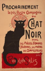 Prochainement la très illustre Compagnie du Chat Noir mit Rodolphe Salis (2. Fassung) von Théophile Alexandre Steinlen