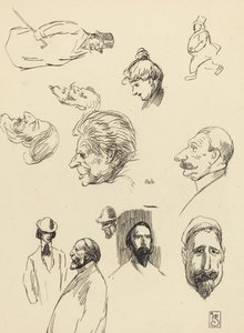 Studien von Figuren und Köpfen