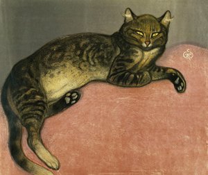 Der Sommer, Katze auf einem Geländer; L